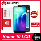 ЖК-дисплей с сенсорным экраном и дигитайзером в сборе для Huawei Honor 10 100% дюйма, 5,84 оригинал, сканер отпечатков пальцев, COL-AL10 COL-L29, COL-L19