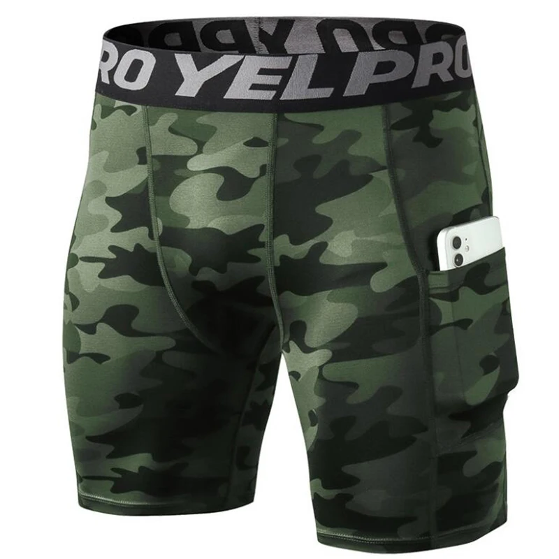 Men Camouflage Solid Color Compression Running Tights Quick Dry Fitness Shorts Sports Workout Training Leggings Custom Logo | Спорт и
