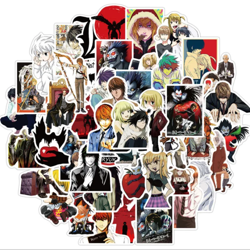 10/30/50Pcs/Set   Japanese anime Death Note  For Snowboard Laptop Luggage Fridge Car- Styling Vinyl Decal Home Decor Stickers