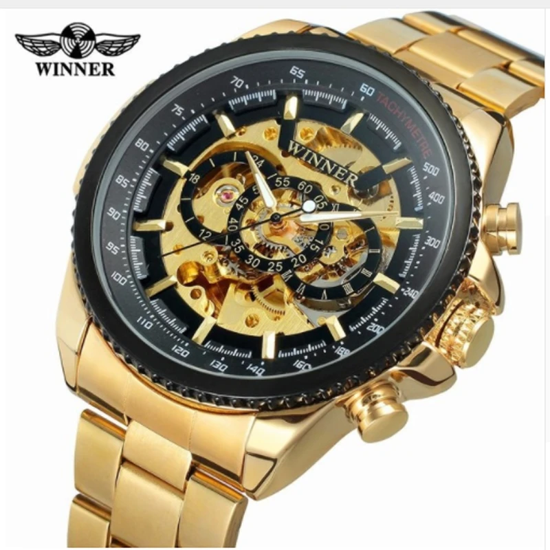 Часы наручные Winner Мужские механические брендовые Роскошные крутые