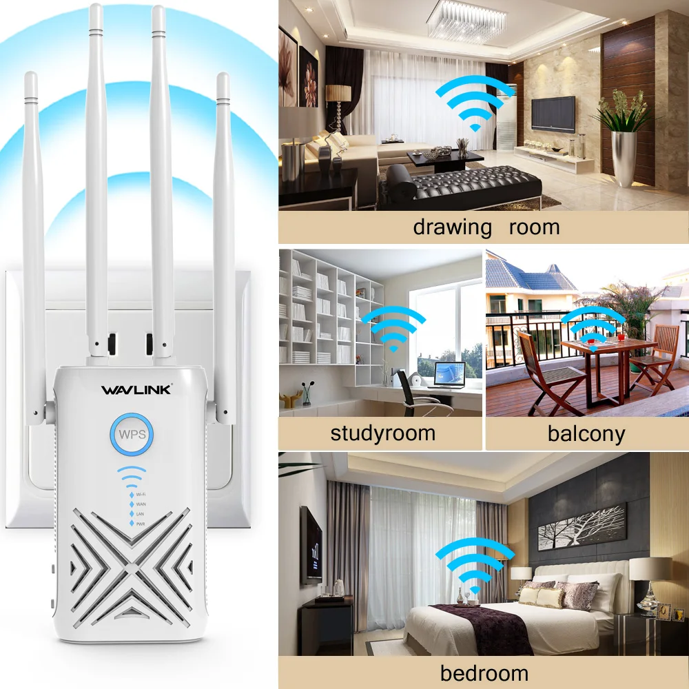 Wavlink 5 ГГц 1200 Мбит/с Wi-Fi маршрутизатор/ретранслятор/точка доступа Высокая мощность двухдиапазонный гигабитный беспроводной WiFi диапазон wifi усилитель сигнала