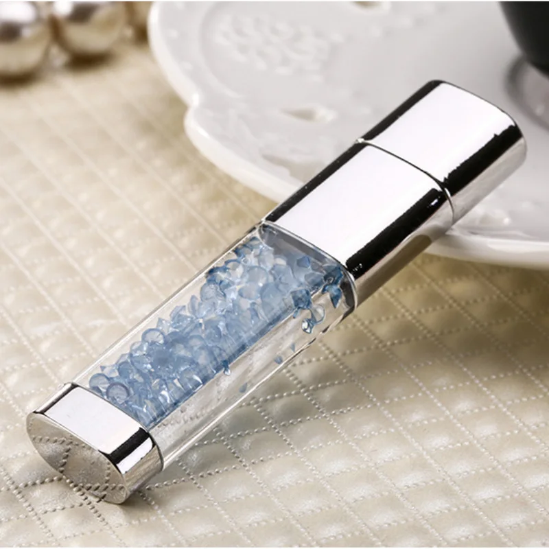 Модный металлический USB флеш накопитель со стразами логотип на заказ