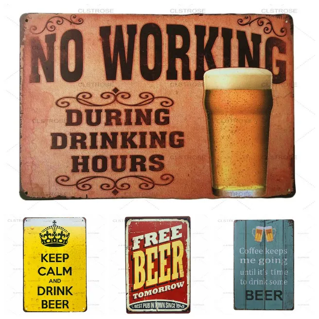 Ресторан Бар Винтаж Ретро металлическая жестяная вывеска ледяное Бесплатная