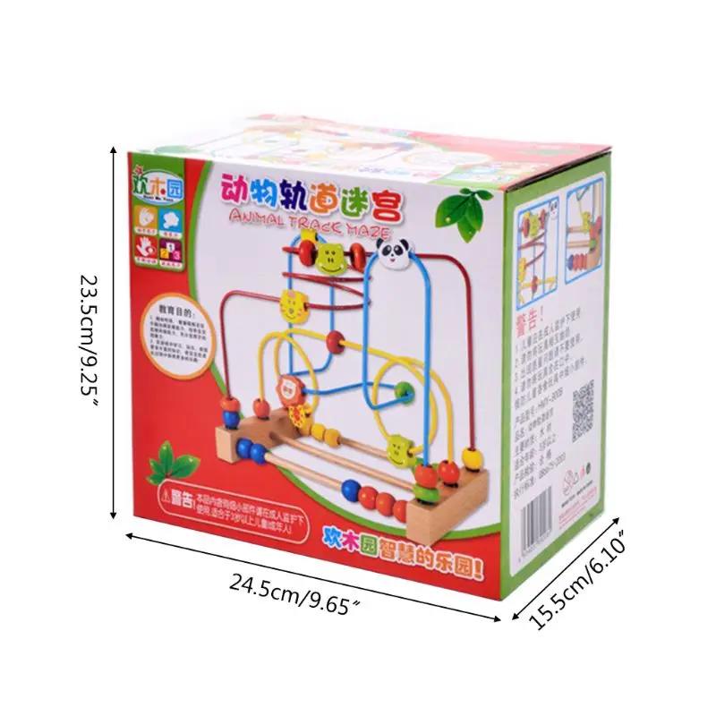 Лабиринт с бусинами игрушки животными графика Обучающие бусины деревянные