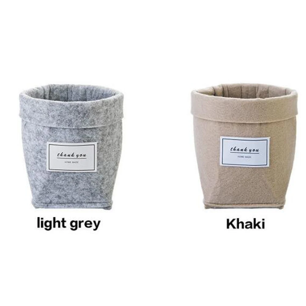 Gray/ Khaki Plant Grow Bag Home Decorations Desktop Flower Basket Fleshy Felt Pot Thicken Garden Pot Garden Supplies