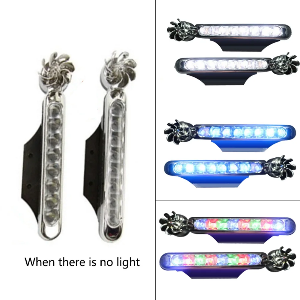 1 Pair Driving Auto Daytime Running Wind Powered Led Light External Fan Car Headlight Warning Compact With Bracket Energy Saving |