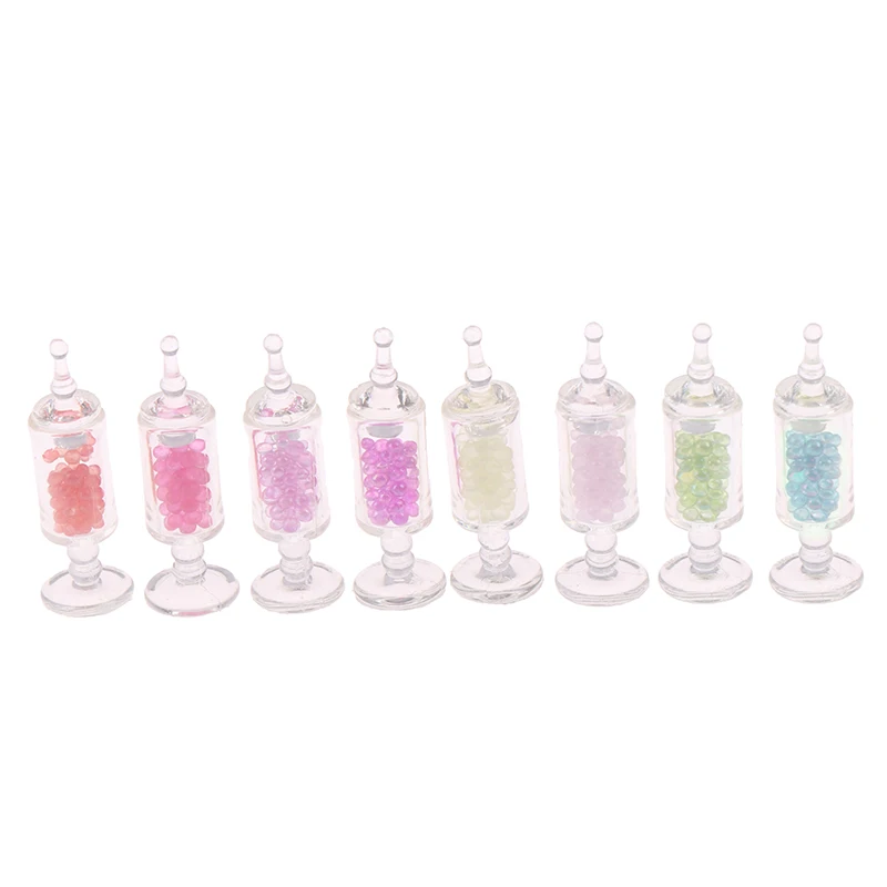 

1/12 Dollhouse Miniature Accessories Mini Resin Candy Jar Simulation Candy Bottle Model Toy for Doll House Decoration