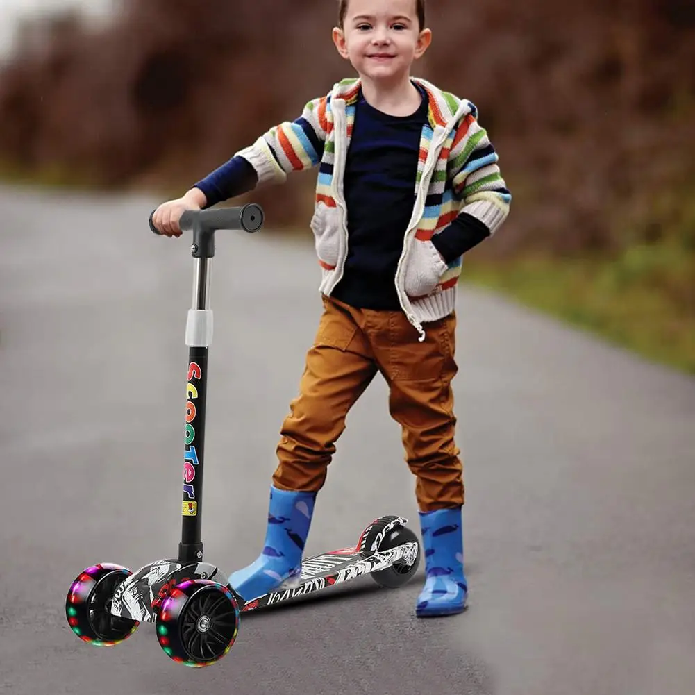 Детские складные скутеры с светильник ительными колесами портативный скутер для