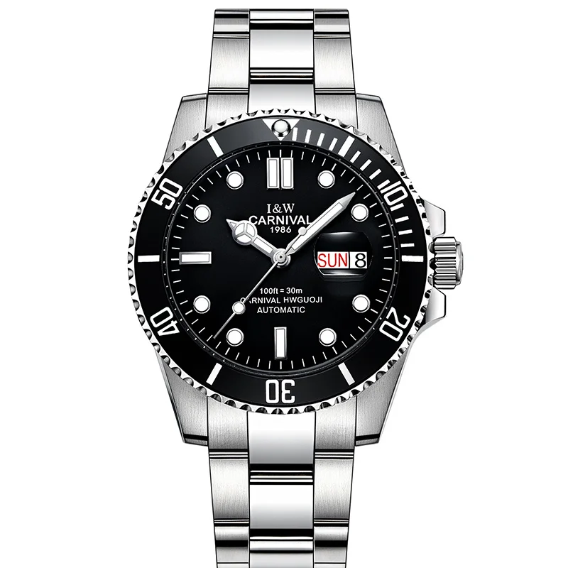 

Series Dive Watch Automatic CARNIVAL Fashion Sport hanical Watch Men Sapphire Calendar Luminous Waterproof Montre homme