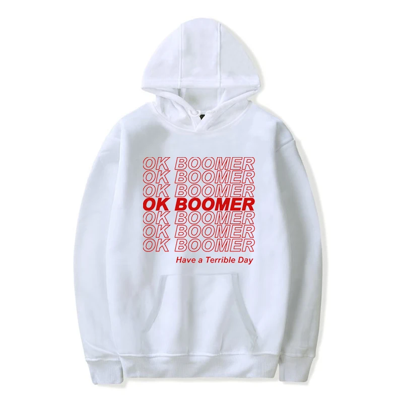 Мужские и женские спортивные костюмы Ok Boomer белые тренировочные с длинным рукавом