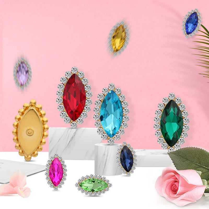 Стразы со стразами всех цветов стеклянные стразы для шитья с зажимами рукоделия