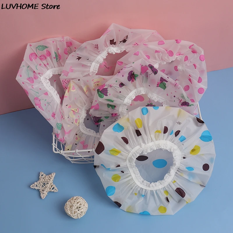 

Hot Sale Waterproof Shower Cap Thicken Elastic Bath Hat Bathing Cap For Women Spa Bathing Accessory Hair Salon Bathroom Product