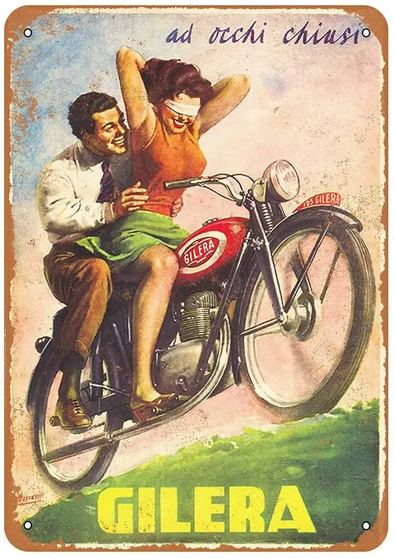 

Diuangfoong 1949, мотоциклы Gilera, винтажный металлический знак, 12 × 8 дюймов