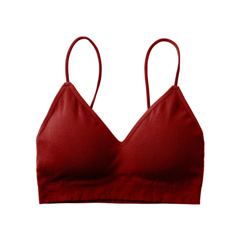 RED (Normal style) Бюстгальтер, топ-труба, укороченные женские топы без бретелек, женское нижнее белье, сексуальное однотонное хлопковое женское нижнее белье, бесшовный бюстгальтер без косточек 302 - Цвет: RED (Normal style)