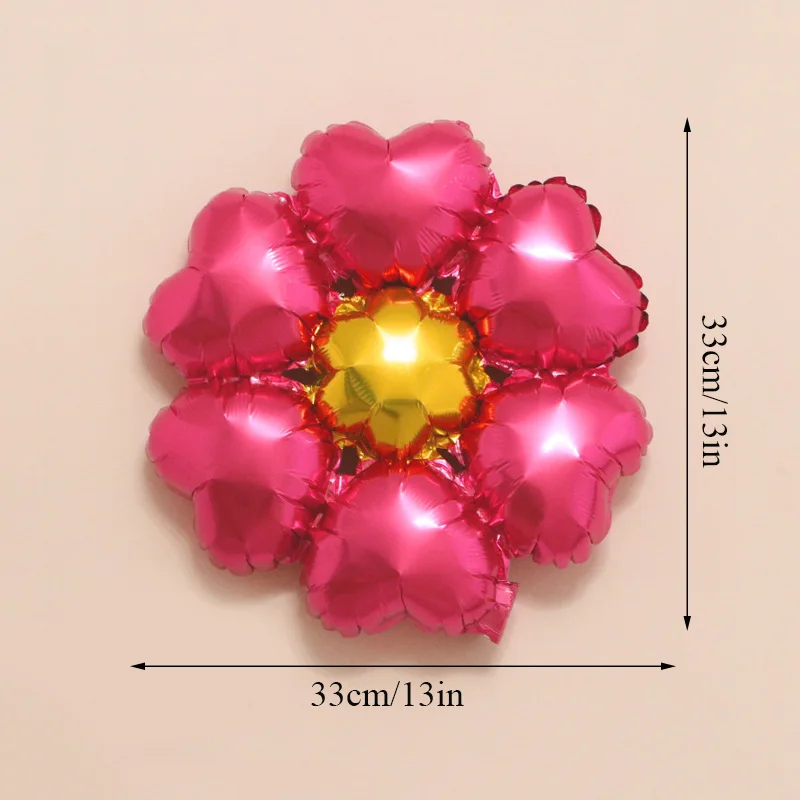 

Cute Five-petal Flower Aluminum Balloons Happy Birthday Wedding Party Decorations Colors Heart-shaped Colorful Petal Balloons