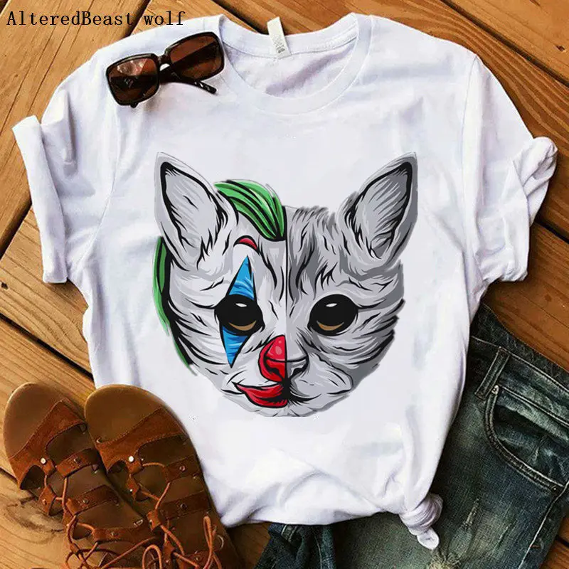 Забавный кот фильмы ужасов 2019 жуткая маска для кошек подарок футболка с принтом
