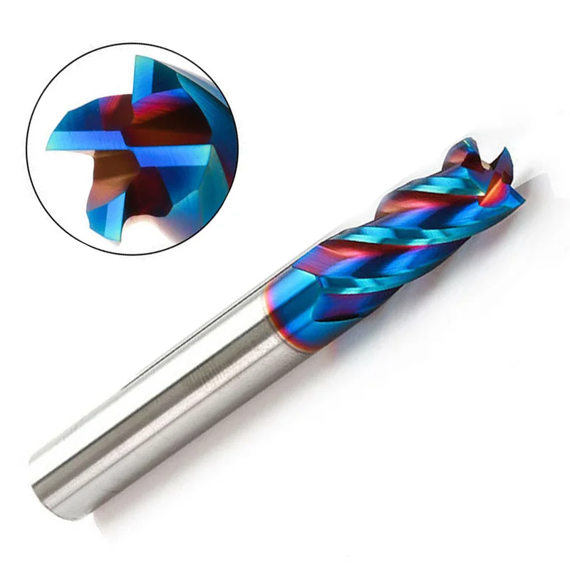 Нано-Концевая фреза из карбида вольфрама 4 мм HRC65 ° 4F сплава режущий инструмент