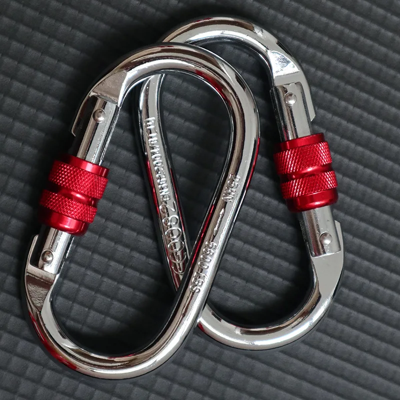 

1 Pair Climbing Carabiner for Yoga Hammock 25KN Professional Master Lock Carabiner Rock Outdoor Climbing Buckle Yoga Buckle