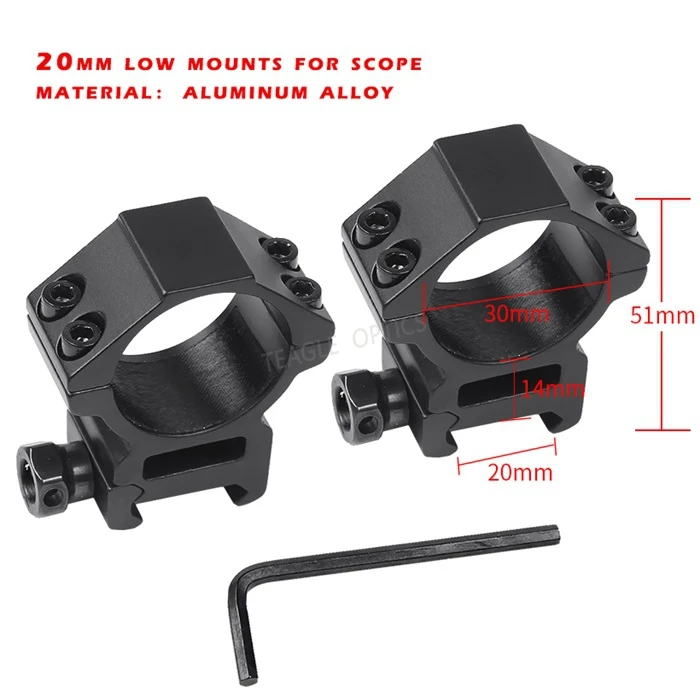 20MM(LOW) T-EAGLE MR 4-16X44 FFP компактный прицел охотничий оптический прицел снайперский тактический пистолет прицел подходит. 308win для PCP - Цвет: 20MM(LOW)