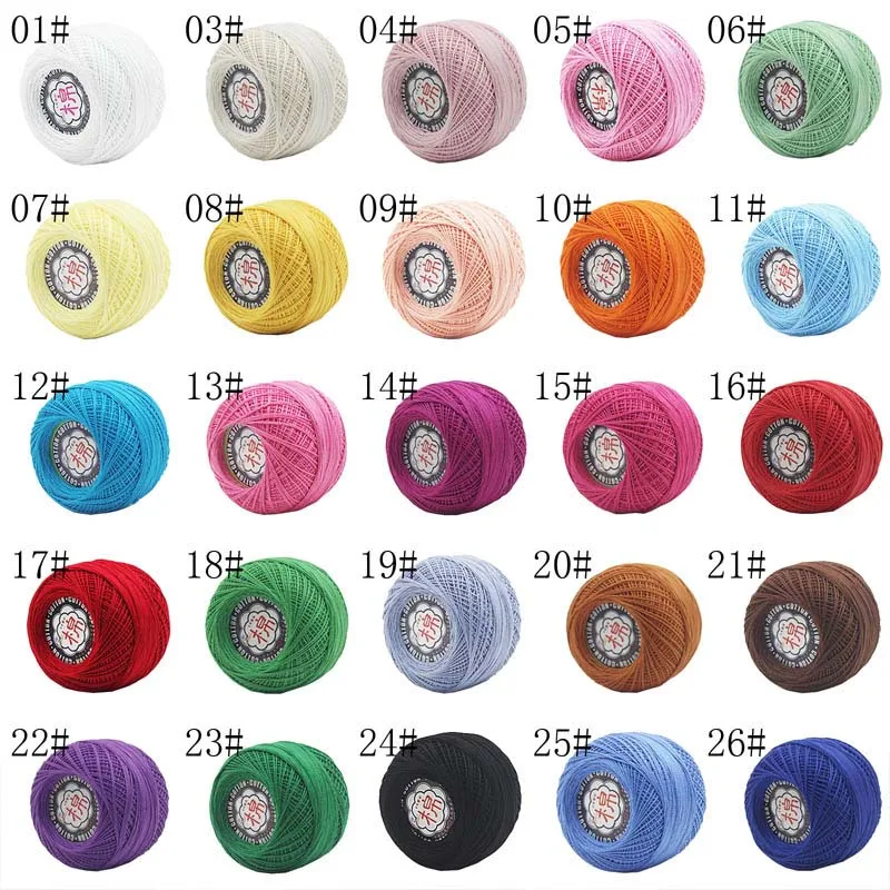 Розничная продажа 50 г/шар 8 # 2ply DIY цветная тонкая кружевная пряжа для вязания