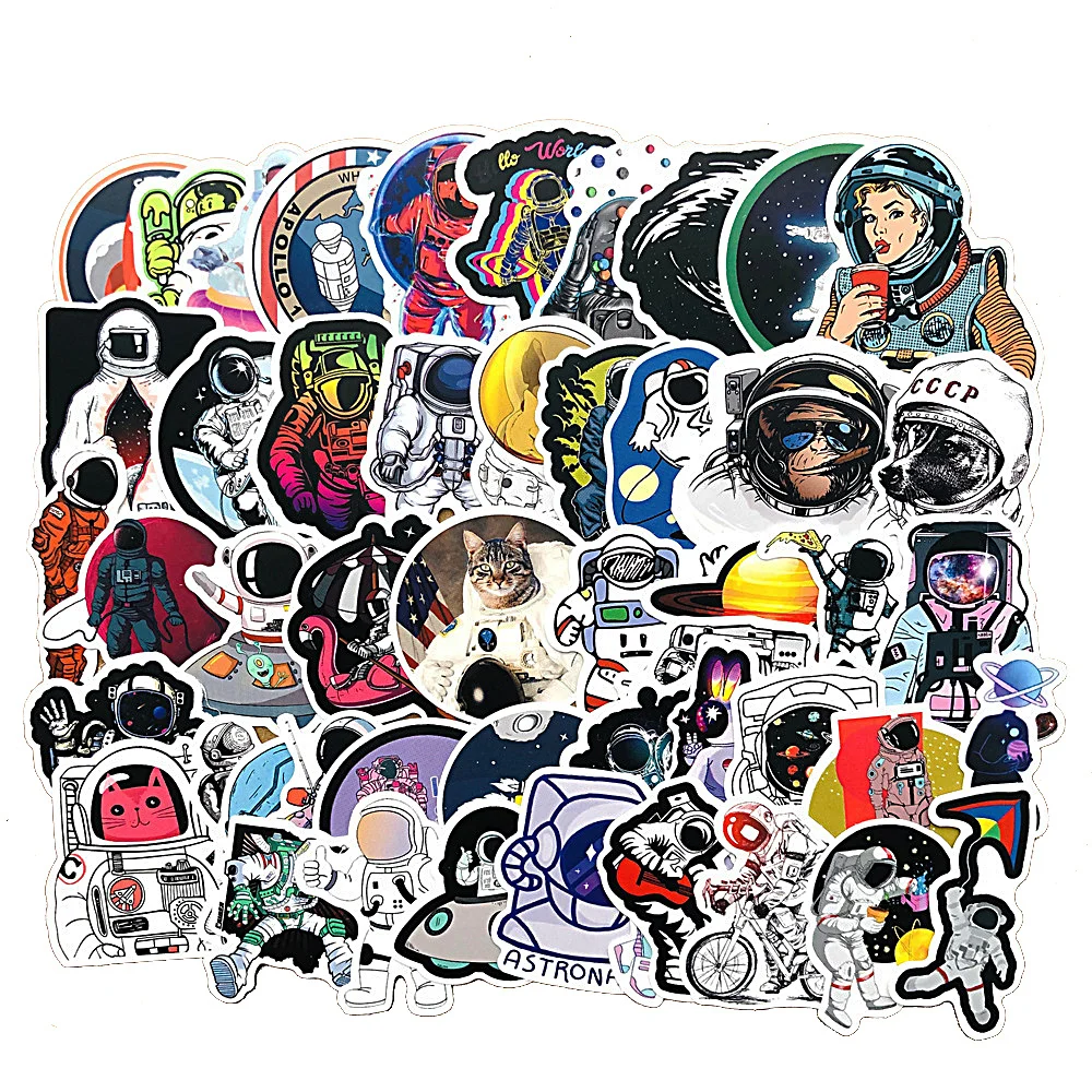 

10/30/50PCS Cartoon Astronaut Sticker Skateboard Notebook Graffiti Computer Luggage Waterproof Sticker Wholesale
