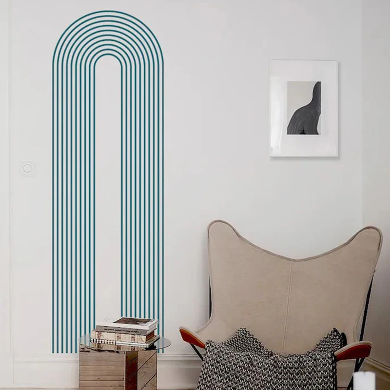 

Custom Abstract Geometric Arch In Line Rainbow Wall Decal Sticker