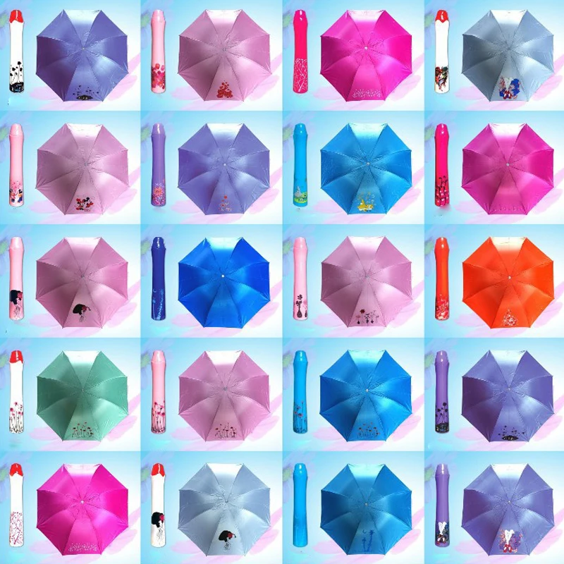 Креативный Зонт от дождя ваза зонтик розы анти УФ три складной зонт для и солнца