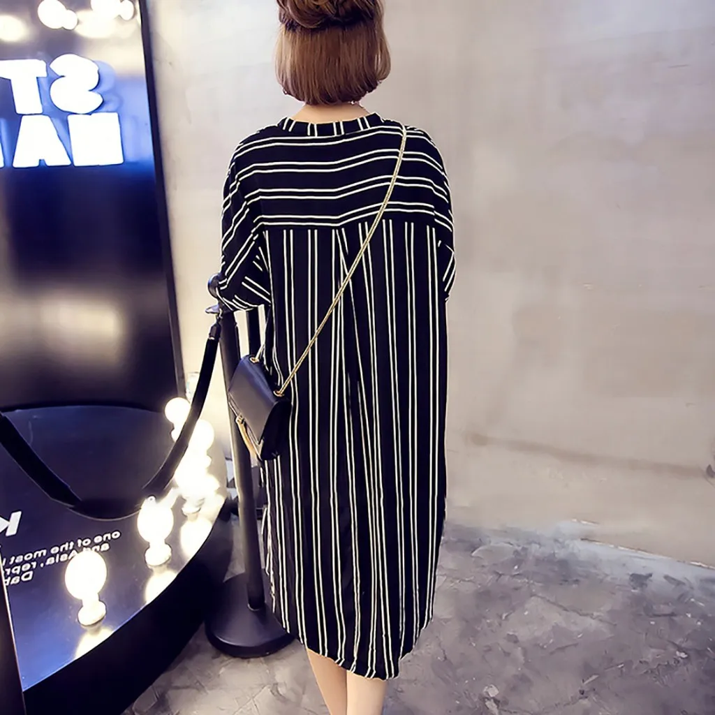 Женское Повседневное платье-рубашка с короткими рукавами v-образным вырезом и