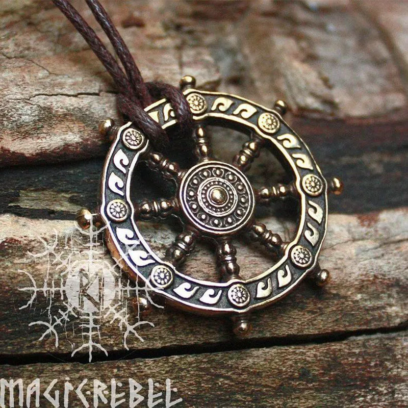 Амулет викинга Будда Кулон колесо дхармы жизни ожерелье Samsara буддийский талисман