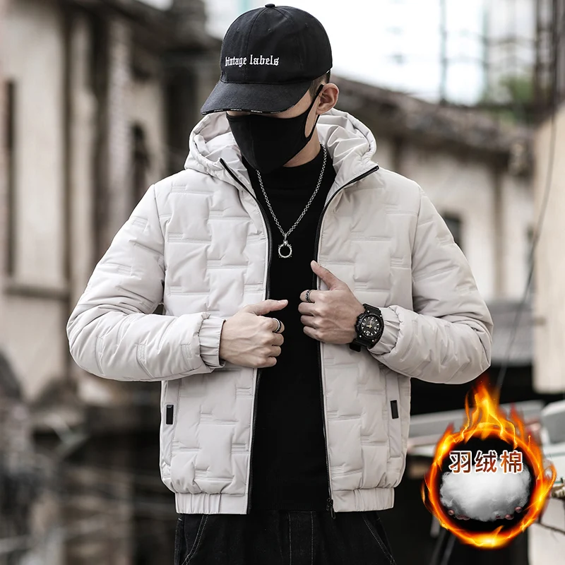Men Winter Parkas Coat Zipper Pocket Thick Hooded  Jackets Male Fashion Casual Solid streetwear Oversize jacket tops Thick Warm