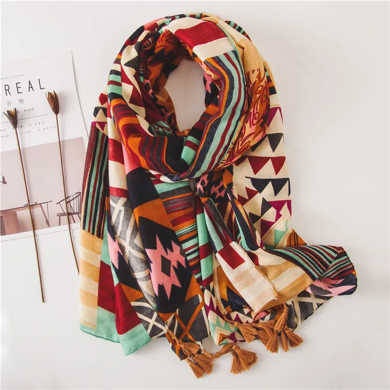 

Шарф для женщин легкий геометрический модный весенне-осенний зимний шарф шаль шарфы