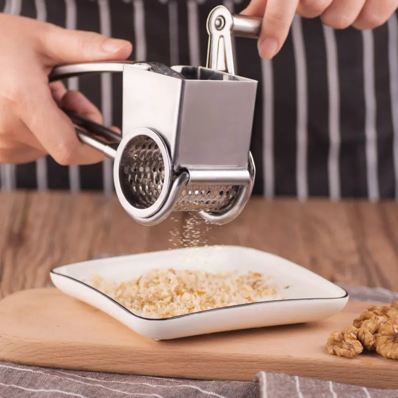 Creative Stainless Steel Rotary Cheese Graters Drum Blades Cheese Knife Butter Chocolate Cutter Fruit Vegetable Kitchen Gadgets