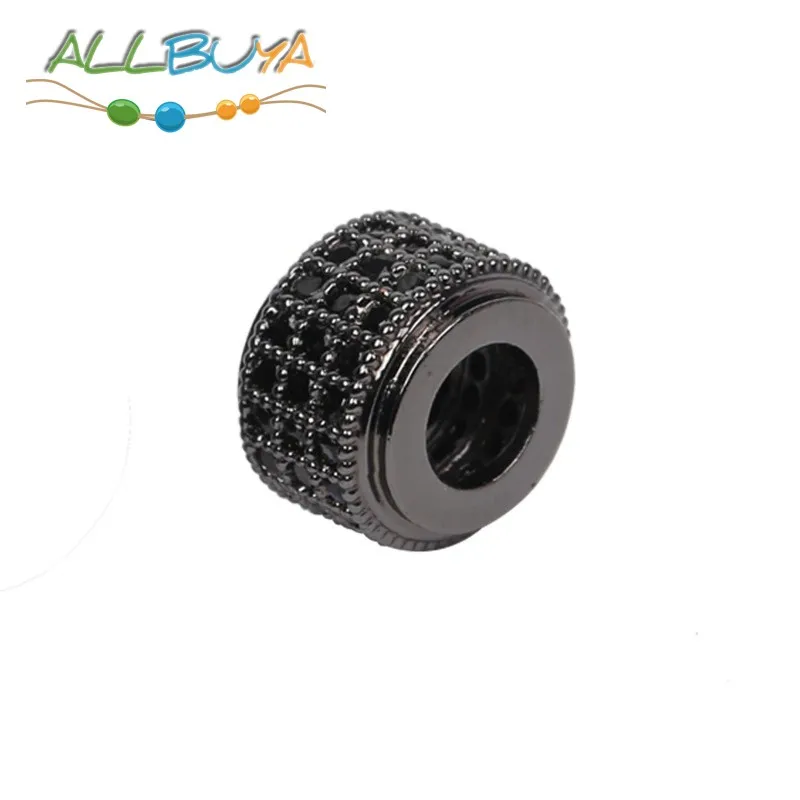 3 шт./лот фианитовые бусины разделители микрозакрепка колонна циркониевые для