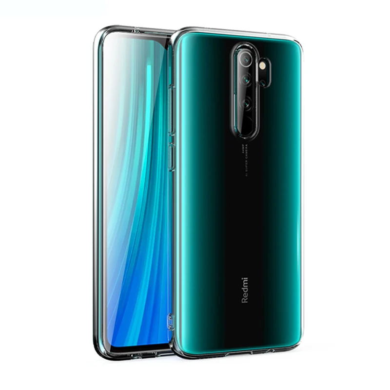 Чехол MAKAVO для Xiaomi Redmi Note 8 Pro прозрачный мягкий чехол из ТПУ с кристаллами 8T Skin -