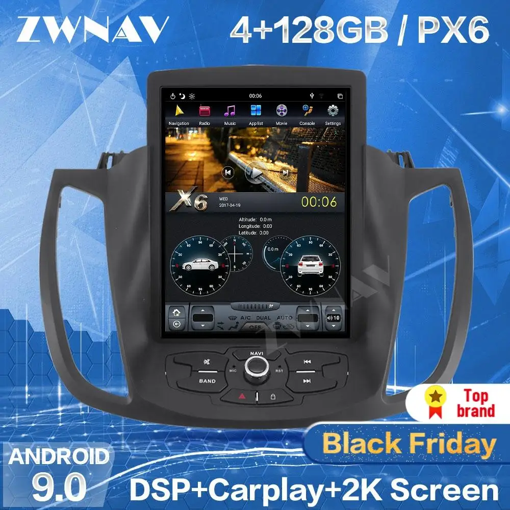 online 4 + 128g Tela De Tesla Para 2013 2014 2015 2016 2017 2018 2019 Ford Kuga Android 9 Unidade Carro MultimÃdia Player Gps áudio Rádio Estéreo