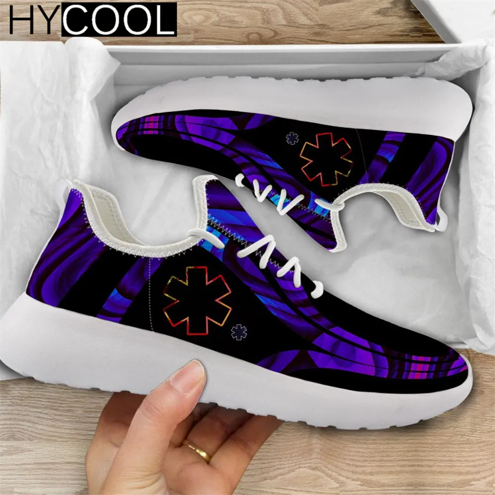 

Новое поступление, комфортные кроссовки HYCOOL для пары, дышащие кроссовки для бега на шнуровке из сетчатой ткани с принтом фонарика