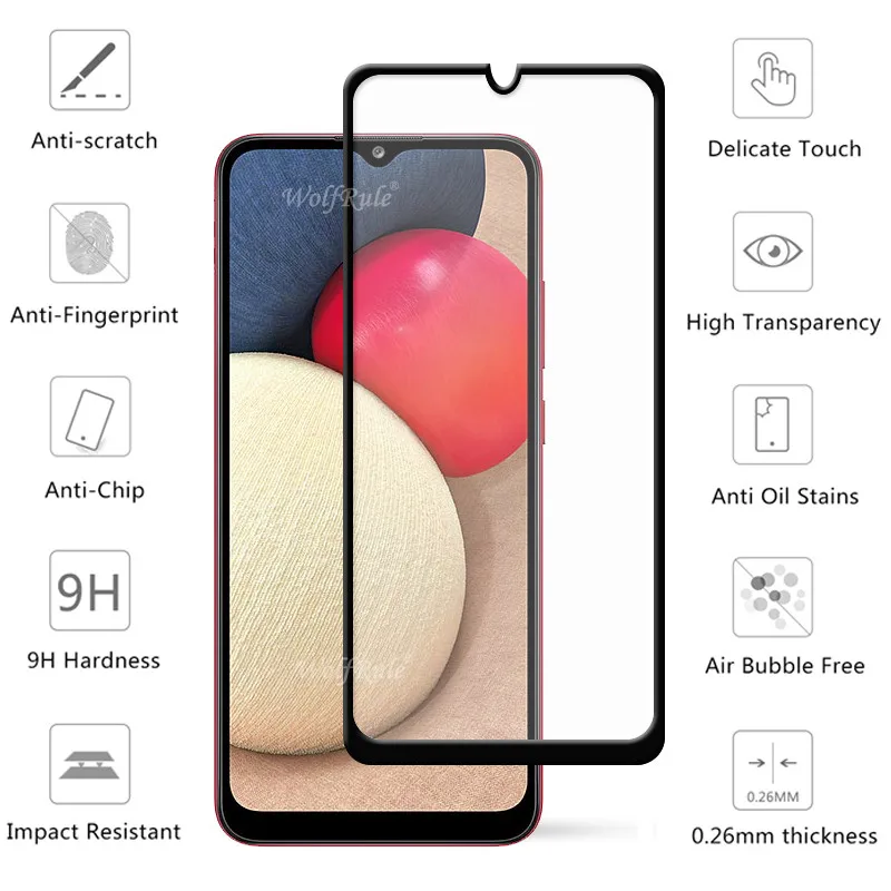 4 en 1 para Samsung Galaxy A02S Glass para Samsung A02S Protector de pantalla de vidrio templado para Samsung A51 A71 A21S A02S Lens Glass-2
