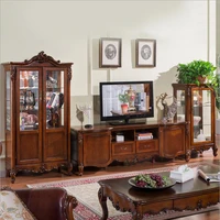 antique high living room wooden furniture lcd tv stand set p10285