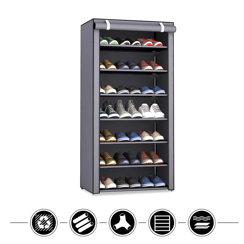 

Multilayer Shoe Rack Detachable Dustproof Nonwoven Fabric Shoe Cabinet Home Standing Space-saving Stand Holder Shoes Organizer
