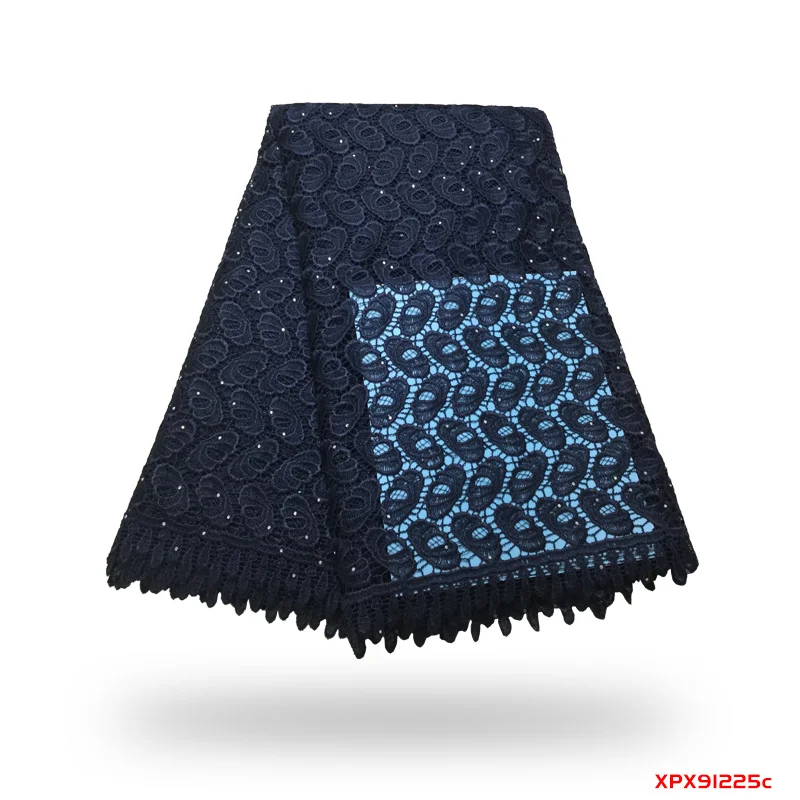 

African cord lace fabric with stone latest african laces 2019 high quality guipure lace nigerian lace fabrics for dress f191225