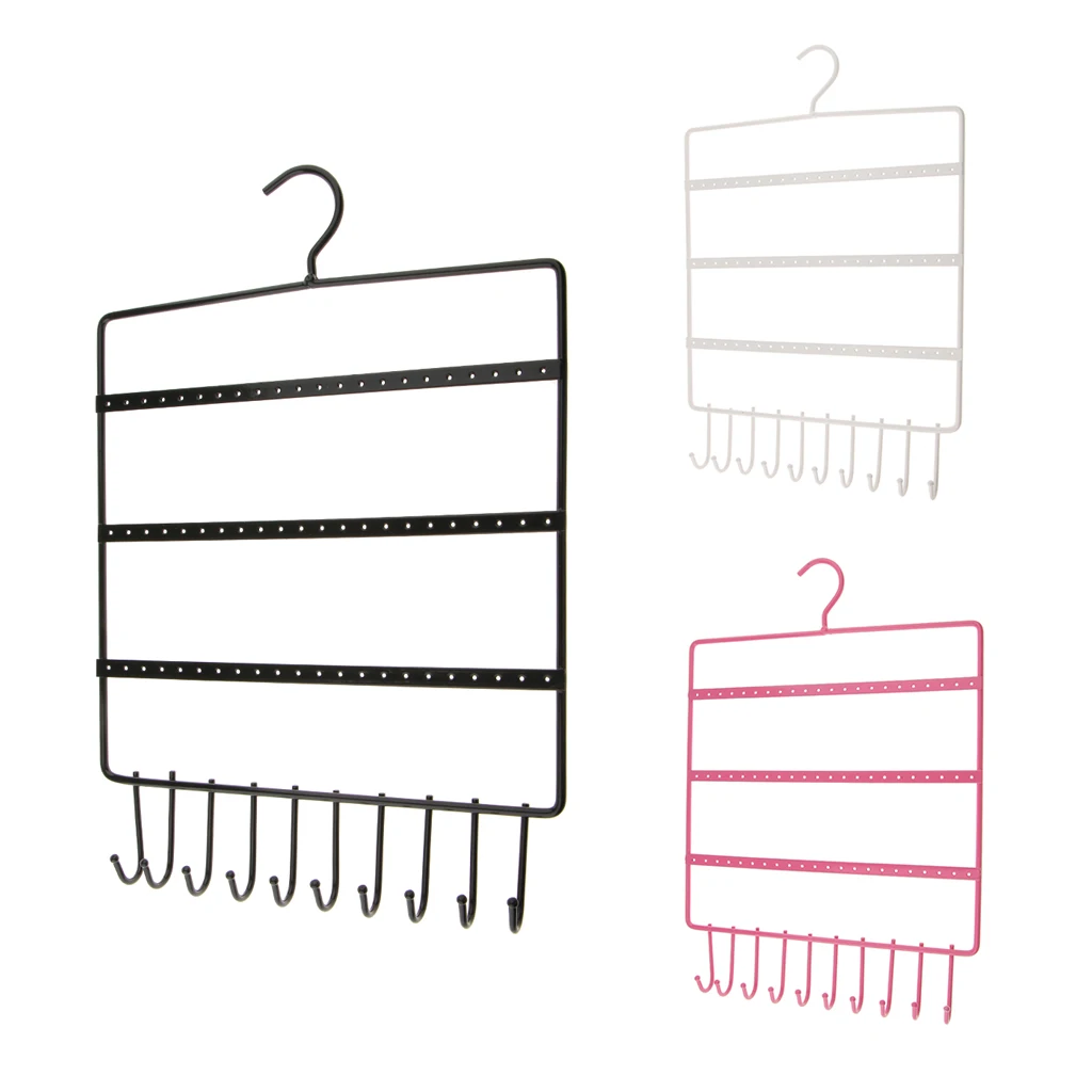 

Prettyia Wall Mount Earring Necklace 10 Hook ing Organizer Rack 120 Hole
