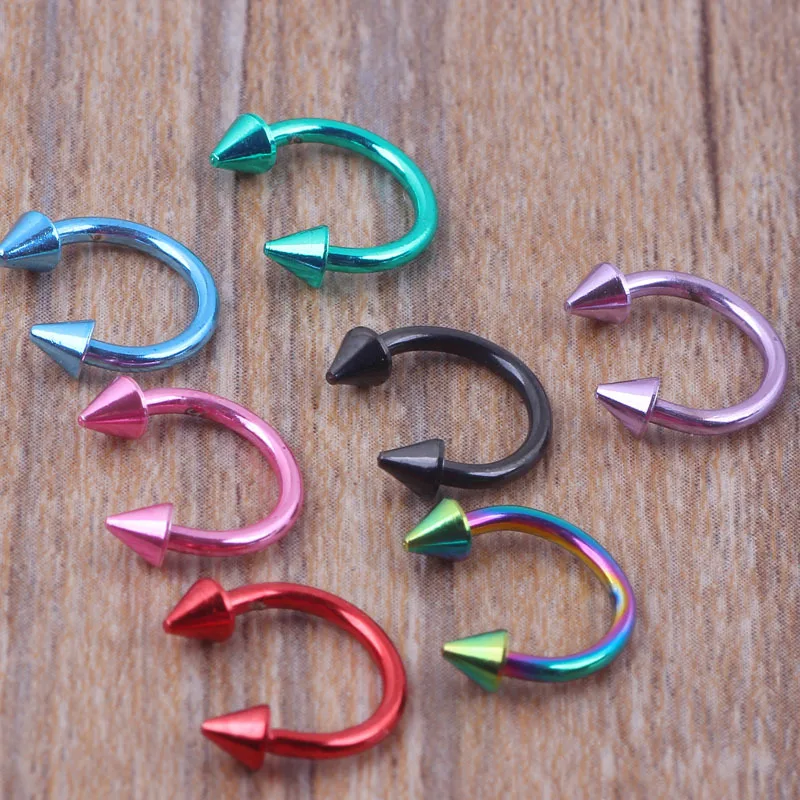 Одиночная продажа Поддельные кольца для носа перегородки цветные золотые серьги