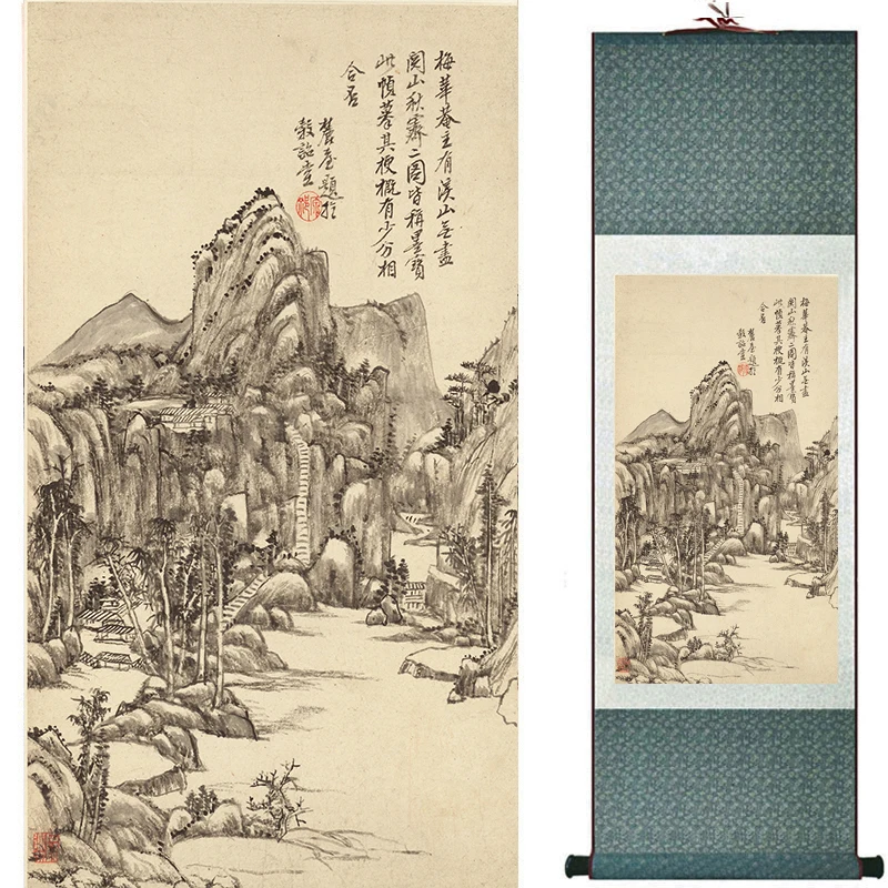

Mountain and River painting Chinese scroll painting landscape art painting Chinese traditional painting 18101911