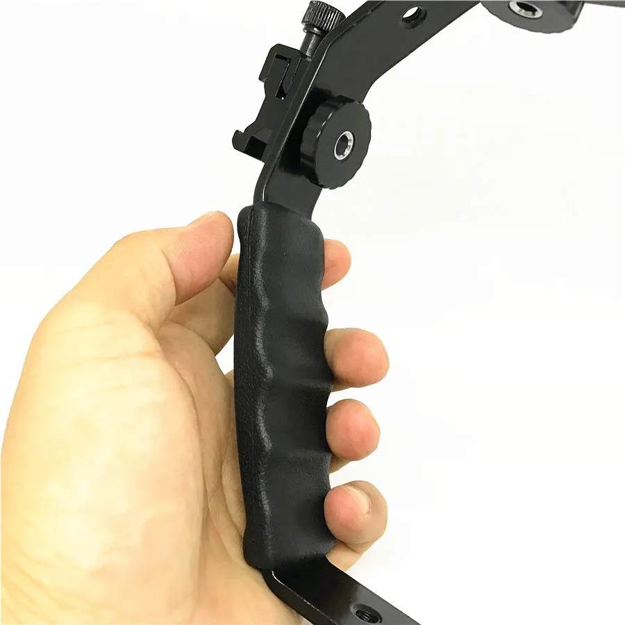 Металлический двойной кронштейн для вспышки Держатель Горячий башмак держатель