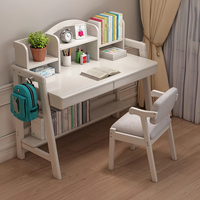 Solid Wood Computer Desk Children's Furniture Lifting Table Simple Home Student Study Bedroom Adjustable |