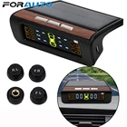 Автомобильные TPMS система контроля давления в шинах с солнечной батареей, цифровой ЖК-дисплей, система сигнализации давления в шинах