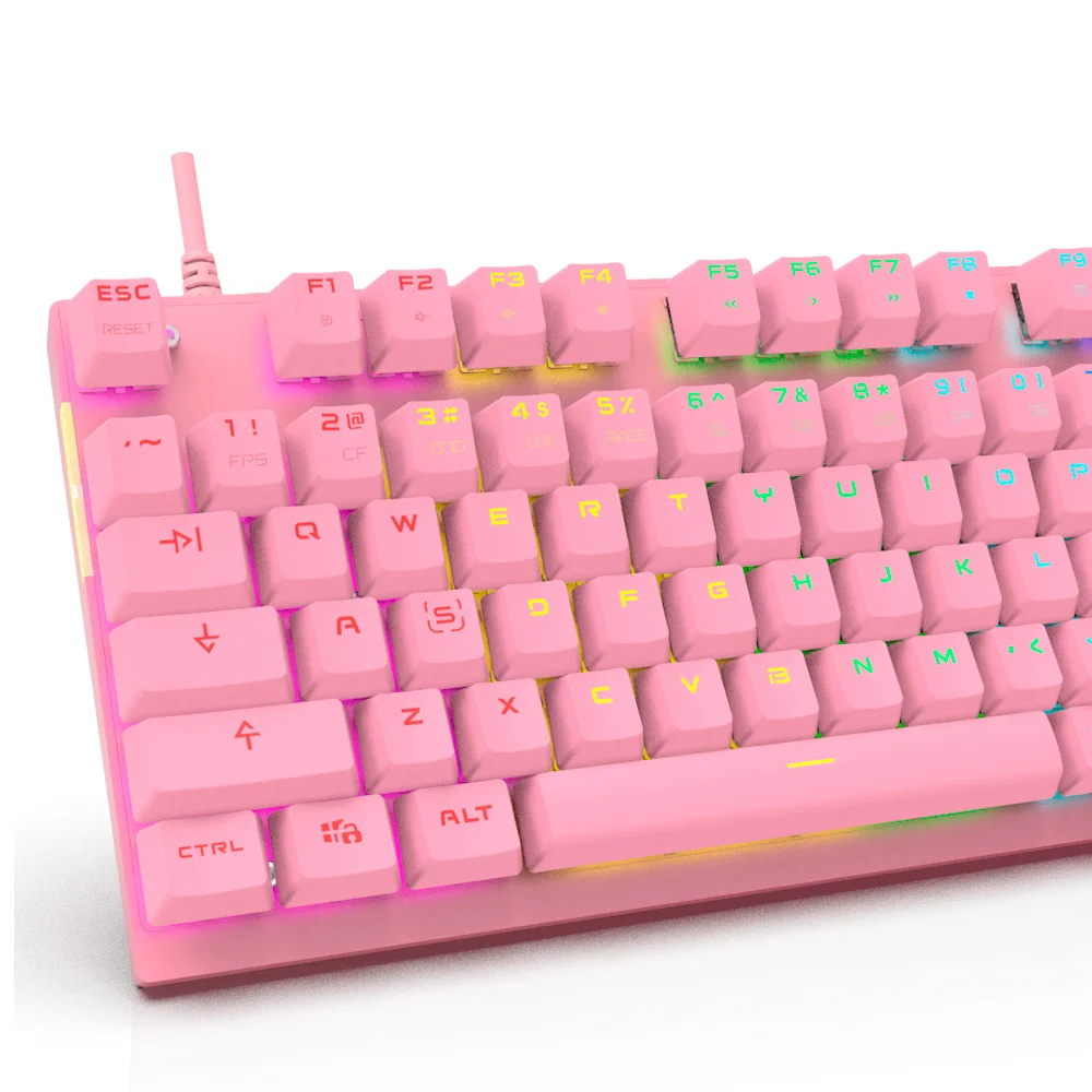 

Mechanical Gaming Keyboard 87 Key Wired Red Switch RGB Backlight Anti-Ghosting For PC Computer Russian Gamer Keybords