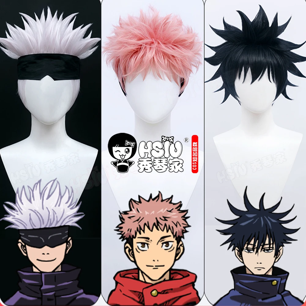 

HSIU Anime Jujutsu Kaisen Cosplay Yuji Itadori Wig Fushiguro Megumi Wig Gojo Satoru Wig+Free gift brand wig cap
