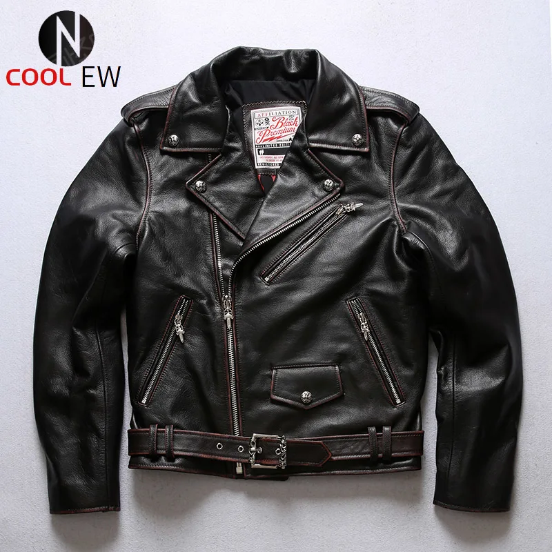 

AFF-10 RockCanRoll Super Quality Coat Genuine Cow Leather Cowhide Stylish Durable Vintage Jacket