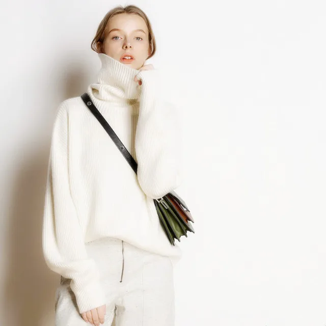 Hot Sale high collar 5 Colors Pullover Sweater 100% Cashmere Knit Jumpers Female Winter Fashion Thick Warm woolen sweater F229 | Женская